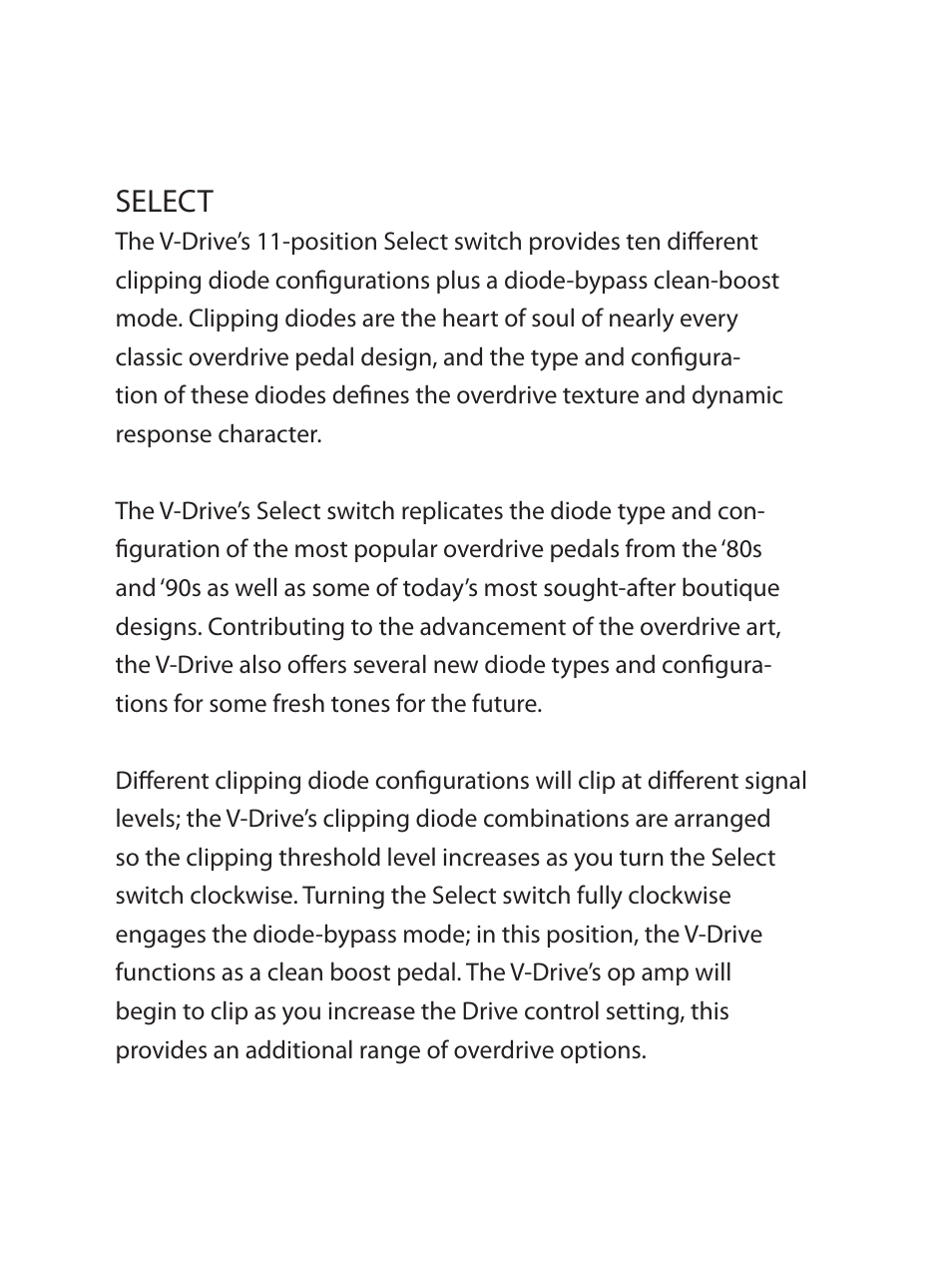 Select | VHT V-Drive Pedal User Manual | Page 3 / 8