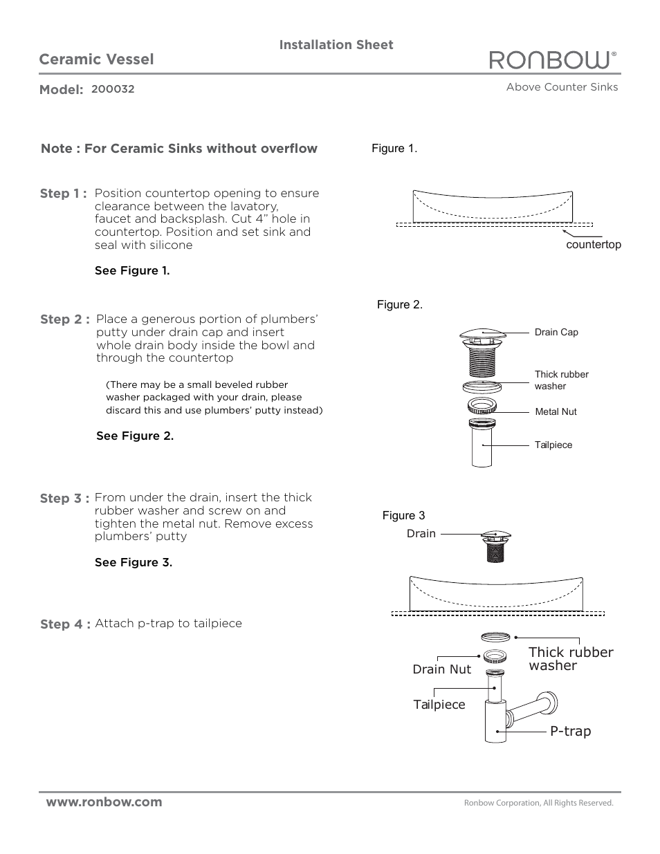 Ronbow 200032 User Manual | 1 page