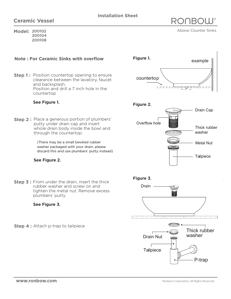Ronbow 200108 User Manual | 1 page