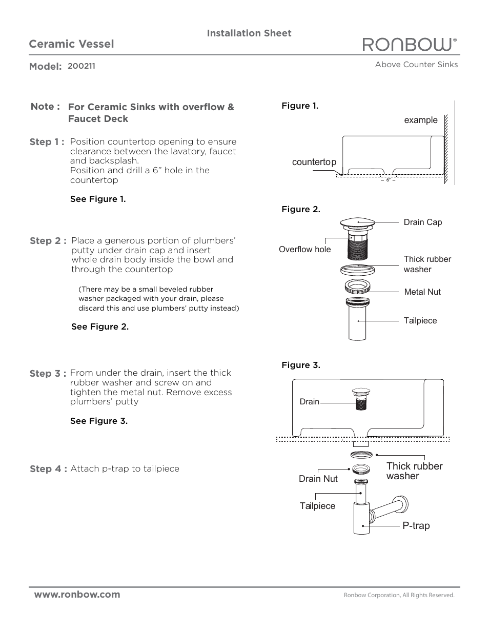 Ronbow 200211 User Manual | 1 page