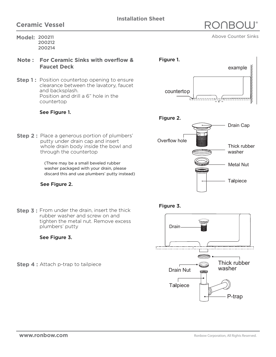Ronbow 200212 User Manual | 1 page