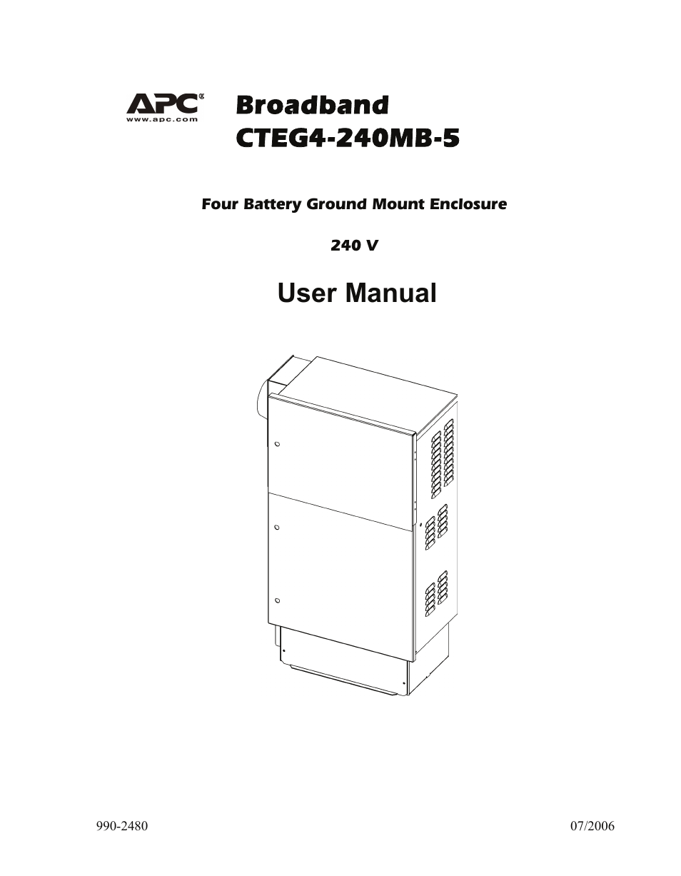 American Power Conversion CTEG4-240MB-5 User Manual | 7 pages