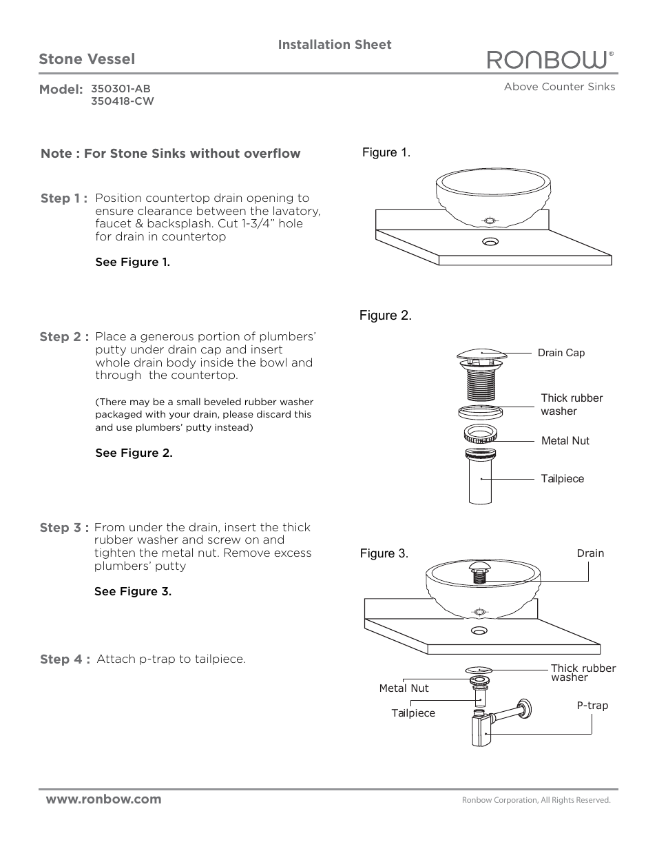 Ronbow 350301-AB User Manual | 1 page