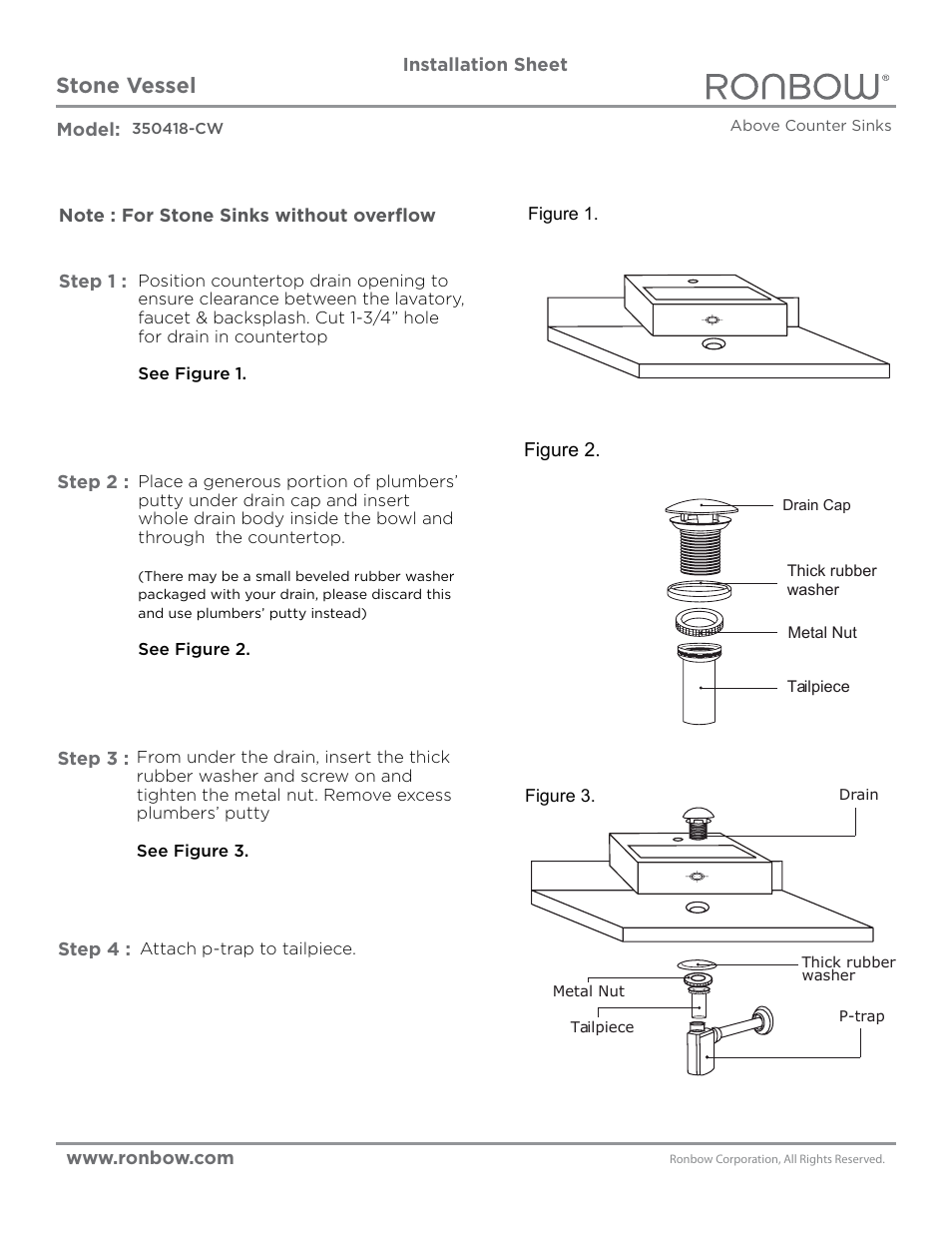 Ronbow 350418-CW User Manual | 1 page