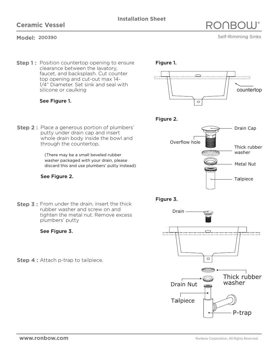 Ronbow 200390 User Manual | 1 page