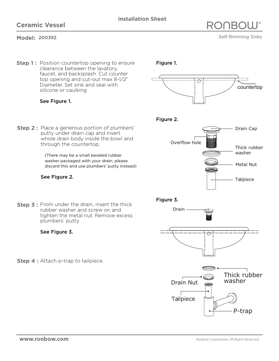 Ronbow 200392 User Manual | 1 page