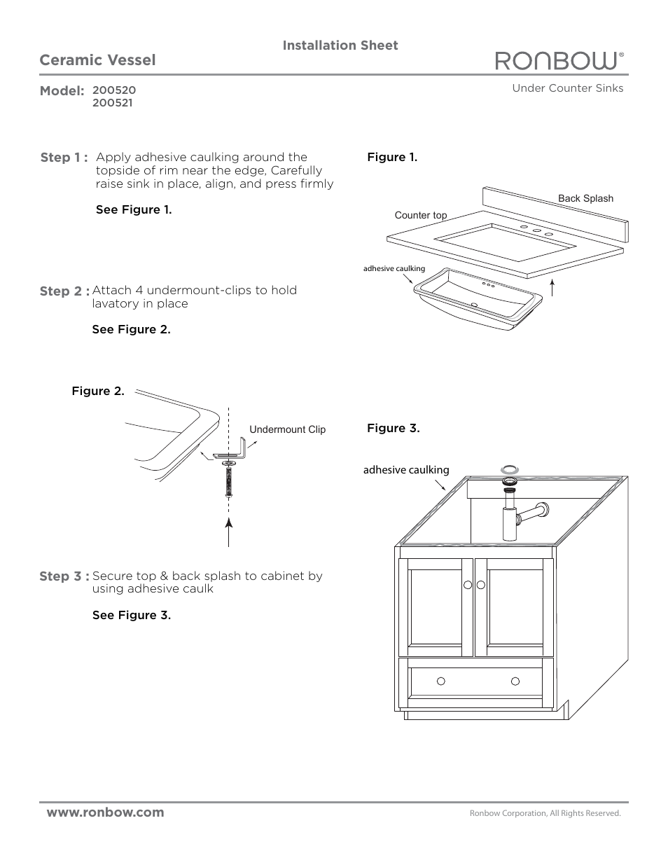 Ronbow 200520 User Manual | 1 page