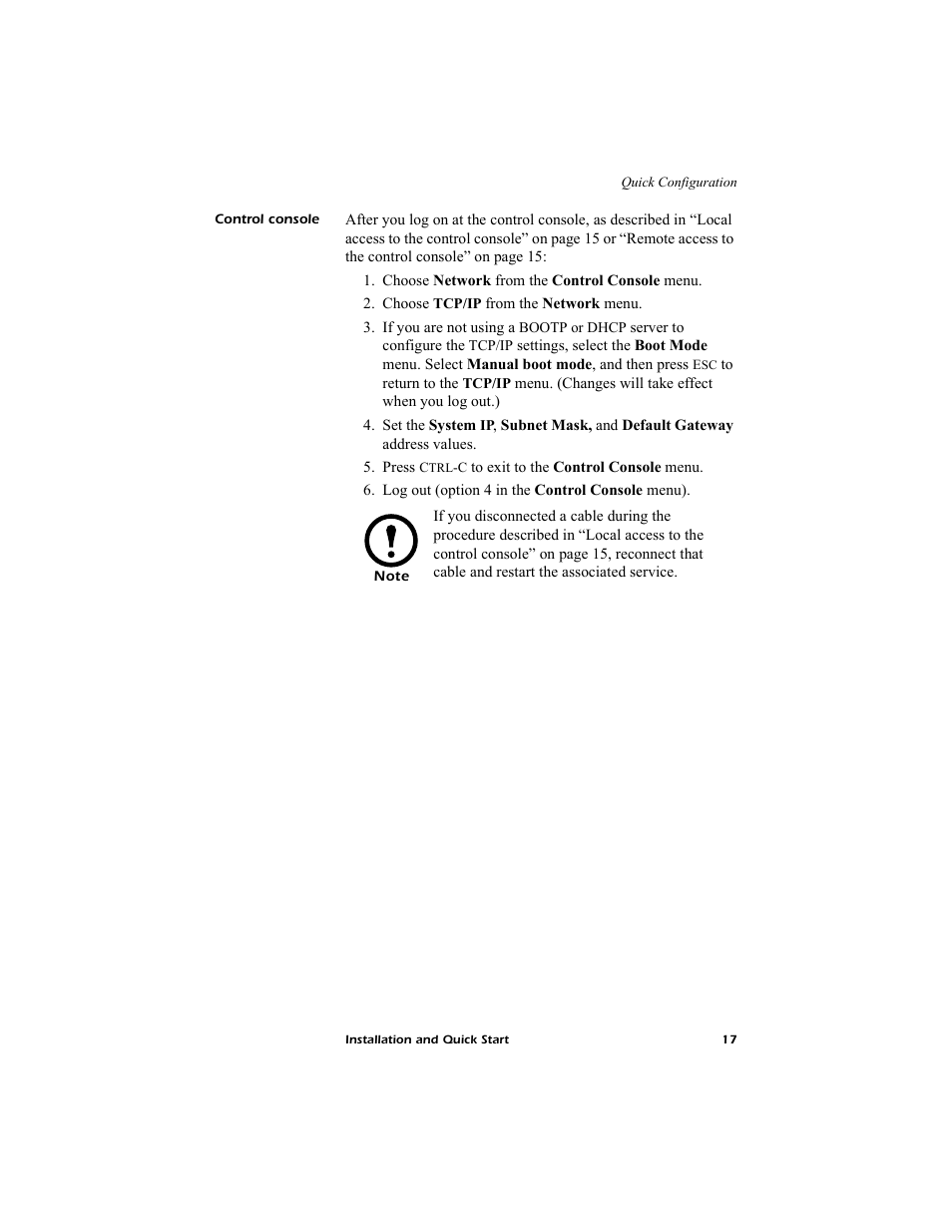 Control console | American Power Conversion AP9619 User Manual | Page 21 / 26