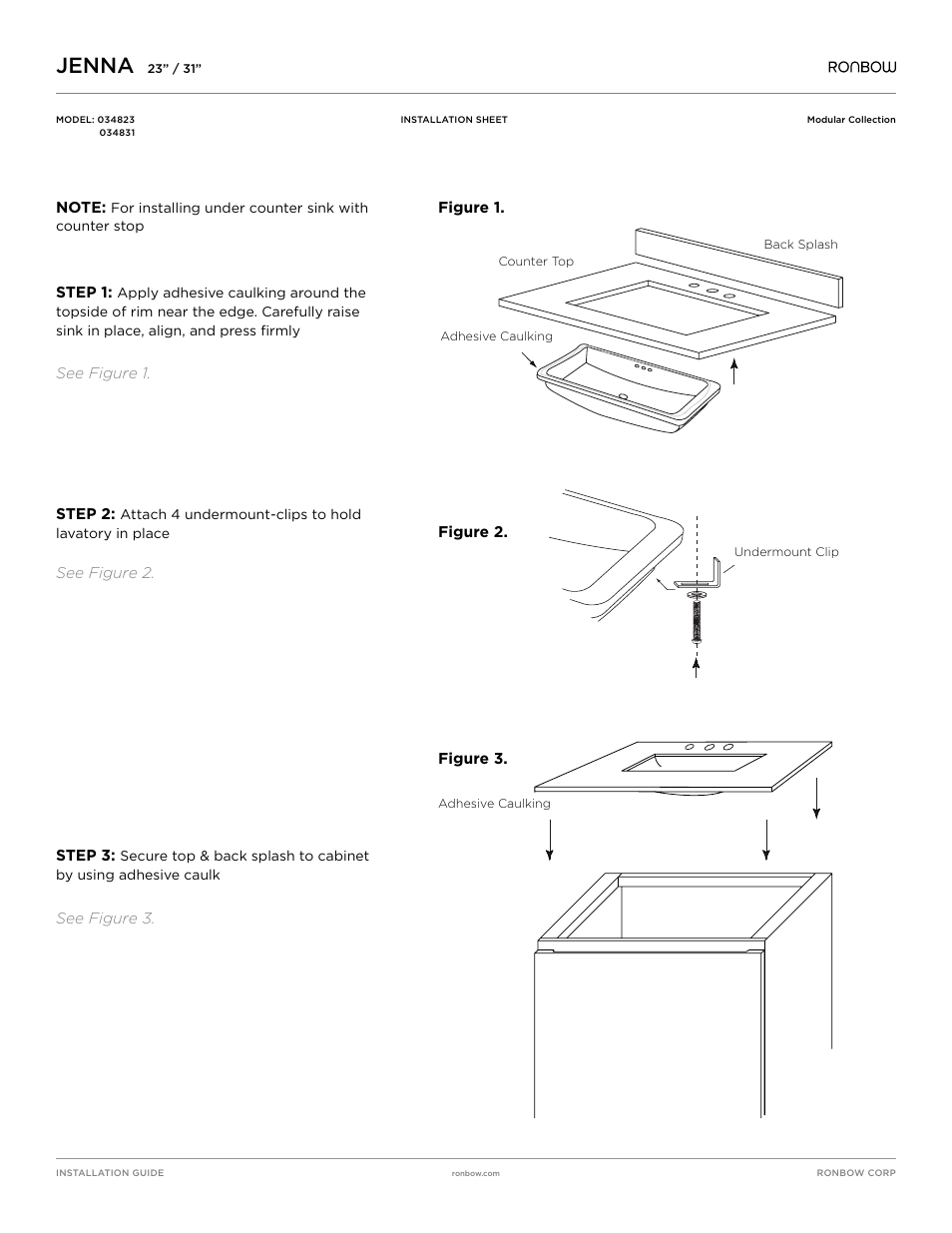 Ronbow Jenna User Manual | 2 pages