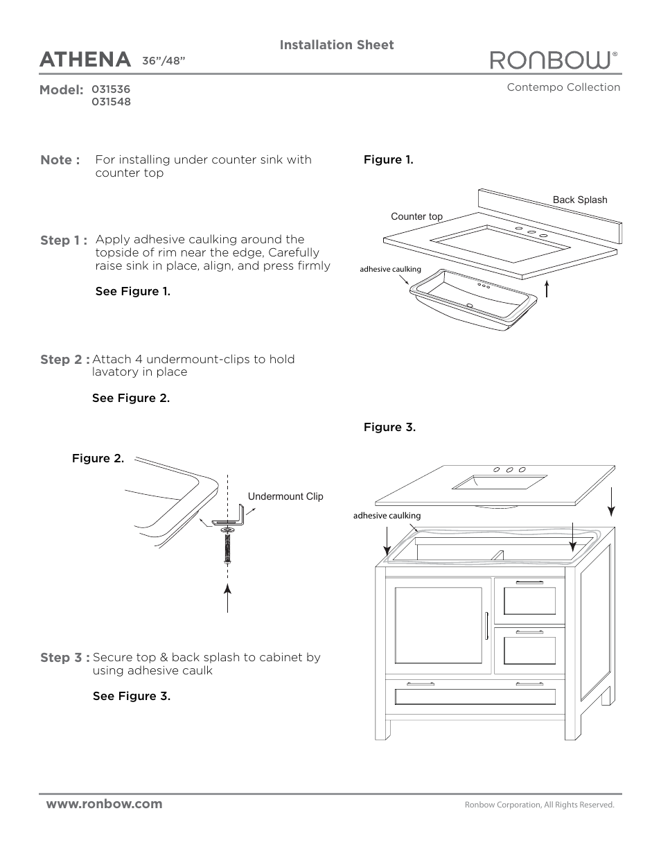 Ronbow Athena User Manual | 2 pages