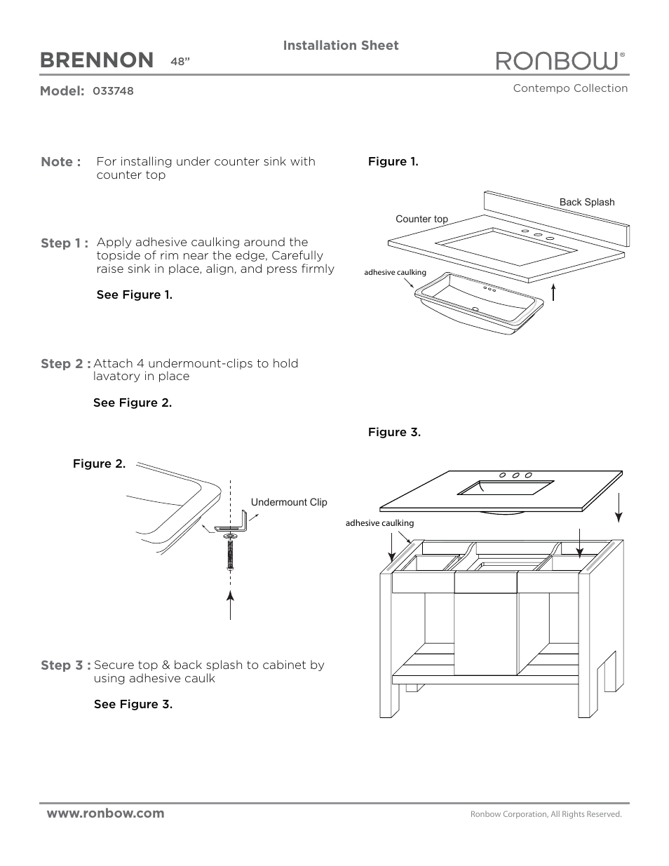 Ronbow Brennon User Manual | 2 pages