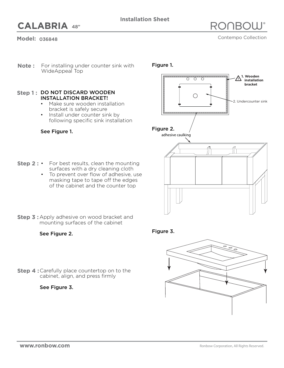 Calabria | Ronbow Calabria User Manual | Page 2 / 2