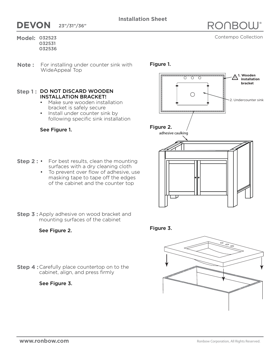 Devon | Ronbow Devon User Manual | Page 2 / 3