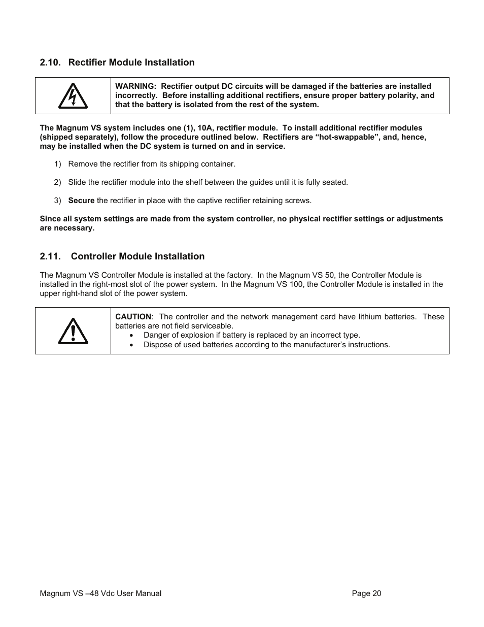 American Power Conversion VS 50 User Manual | Page 20 / 54
