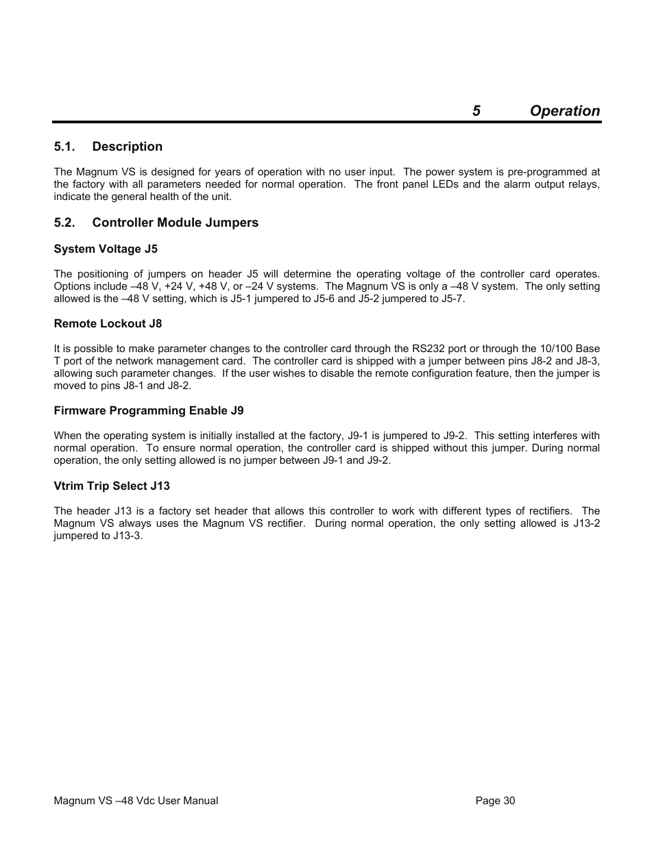 5 operation | American Power Conversion VS 50 User Manual | Page 30 / 54