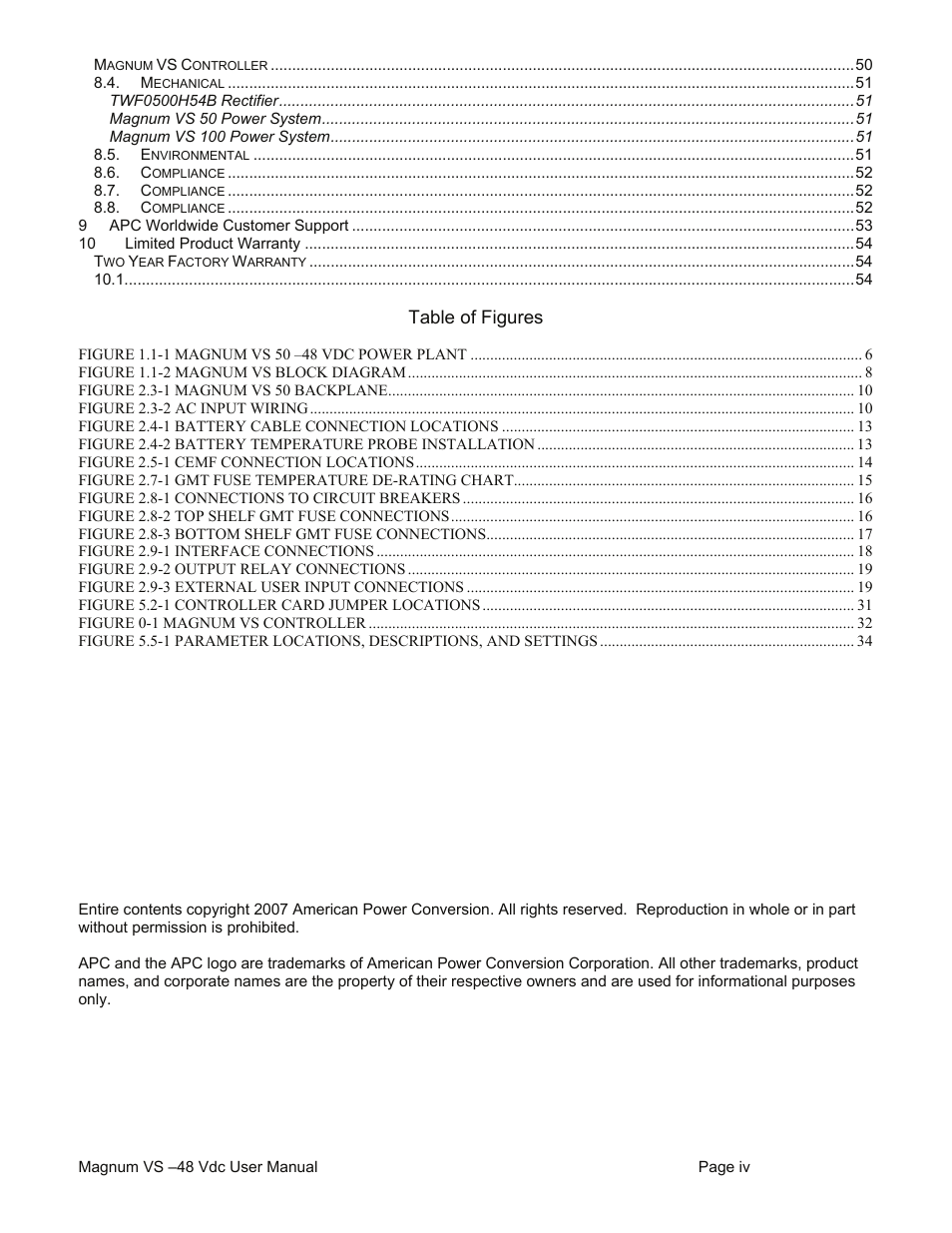 American Power Conversion VS 50 User Manual | Page 4 / 54