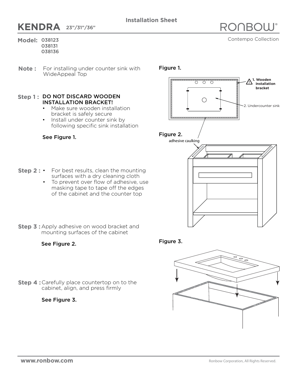 Kendra | Ronbow Kendra User Manual | Page 2 / 3