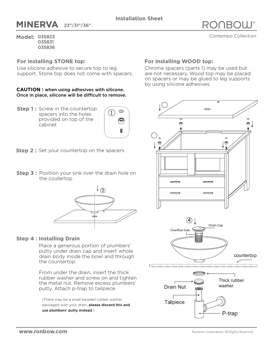 Ronbow Minerva User Manual | 3 pages