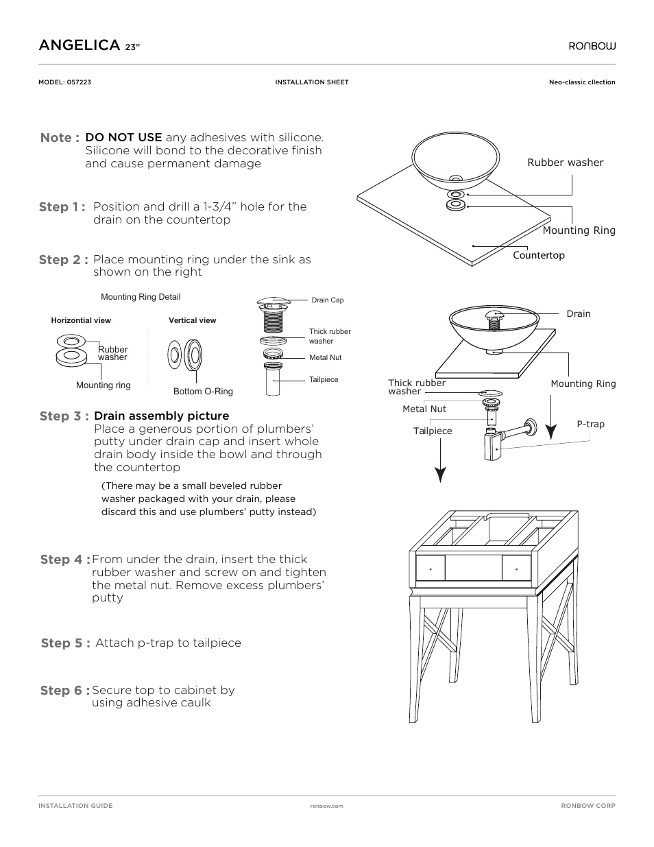 Ronbow Angelica User Manual | 1 page
