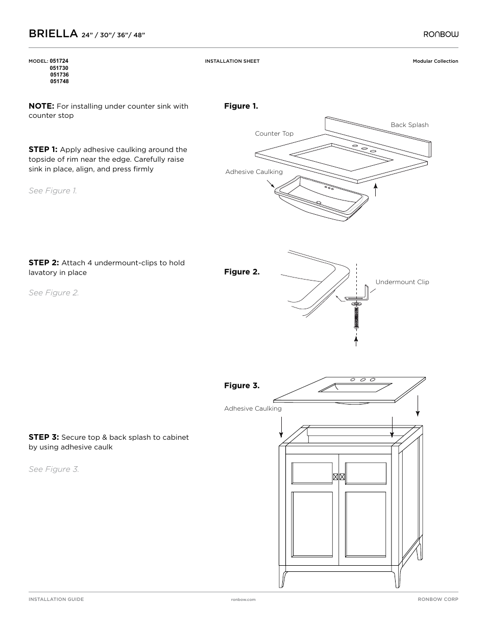 Ronbow Briella User Manual | 2 pages