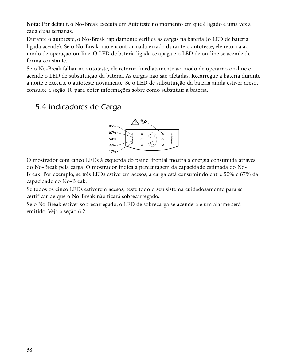 4 indicadores de carga | American Power Conversion SMARTUPS 450 User Manual | Page 42 / 60