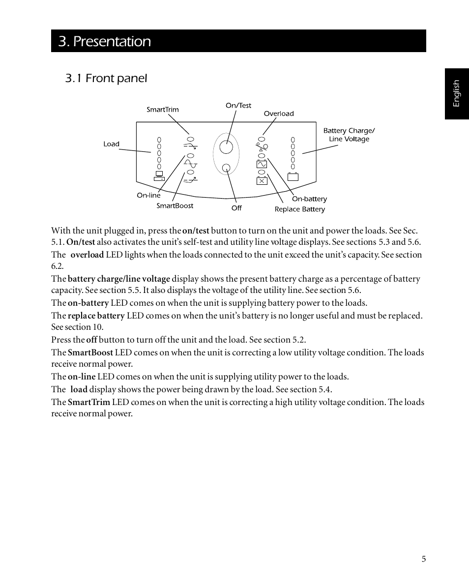 Presentation | American Power Conversion SMARTUPS 450 User Manual | Page 9 / 60