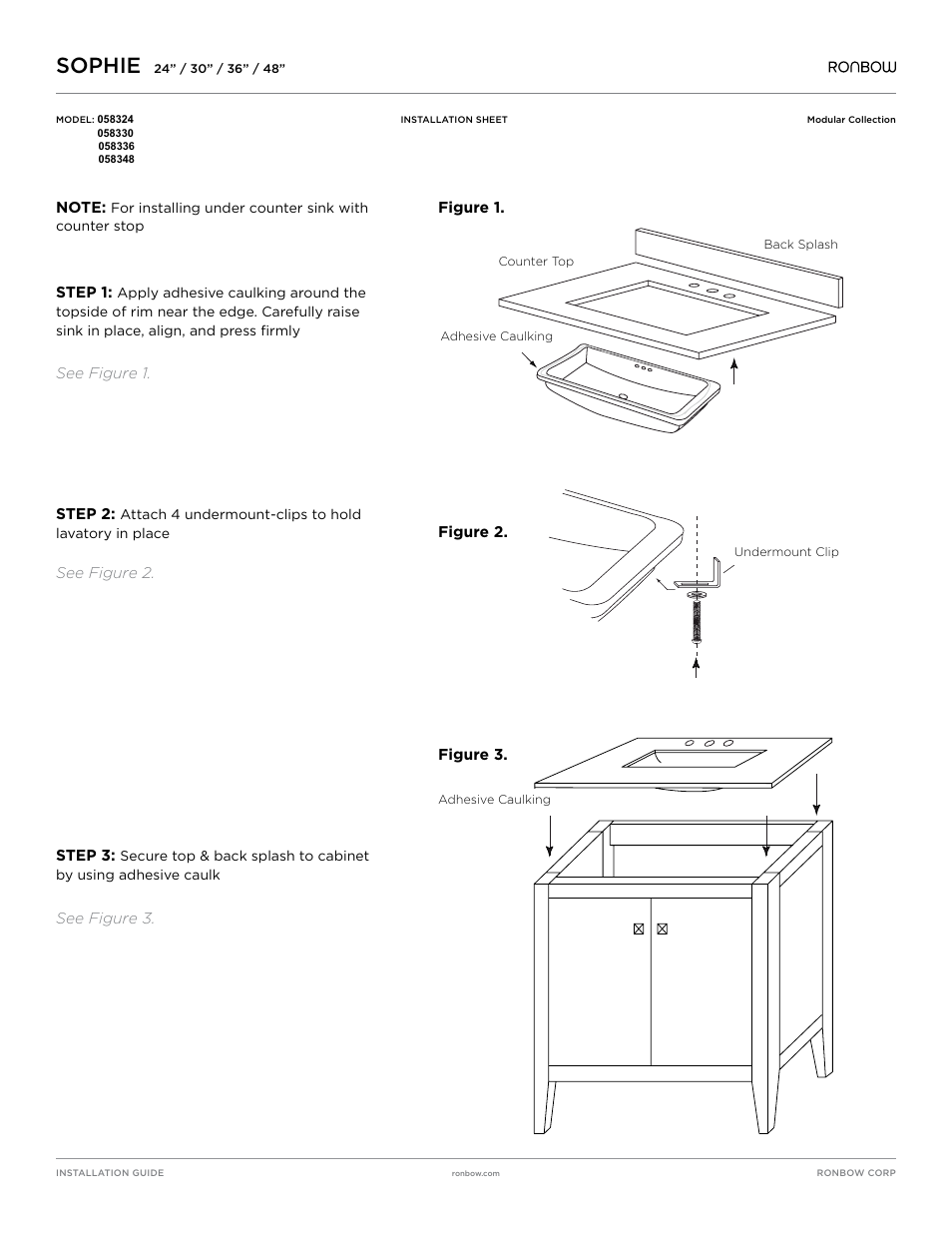 Ronbow Sophie User Manual | 2 pages