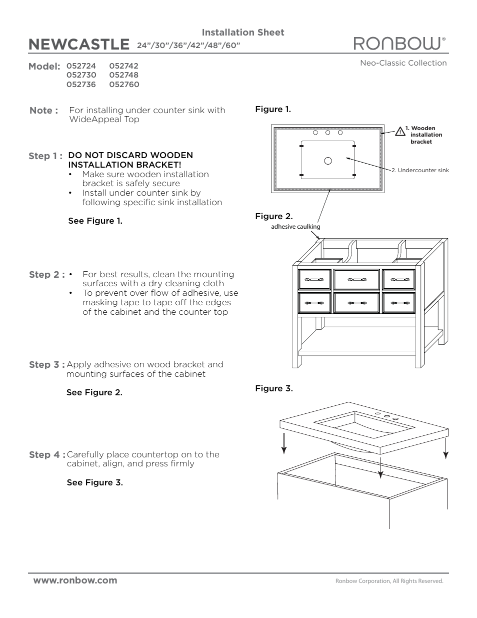 Newcastle | Ronbow Newcastle User Manual | Page 2 / 2