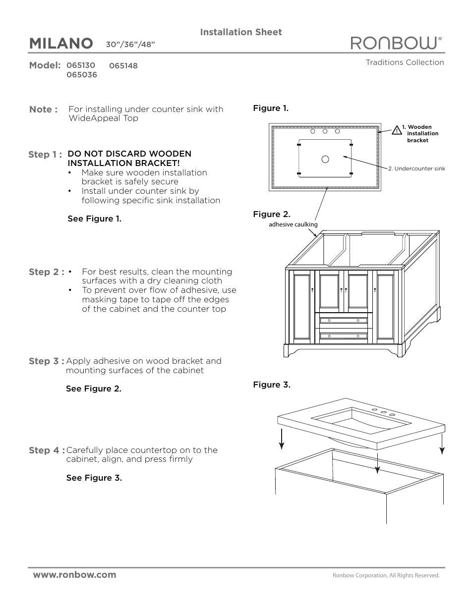 Milano | Ronbow Milano User Manual | Page 2 / 2