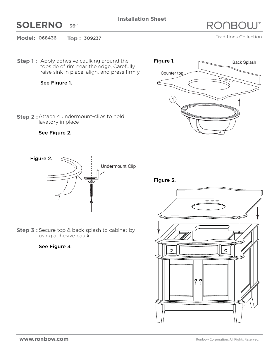 Ronbow Solerno User Manual | 1 page