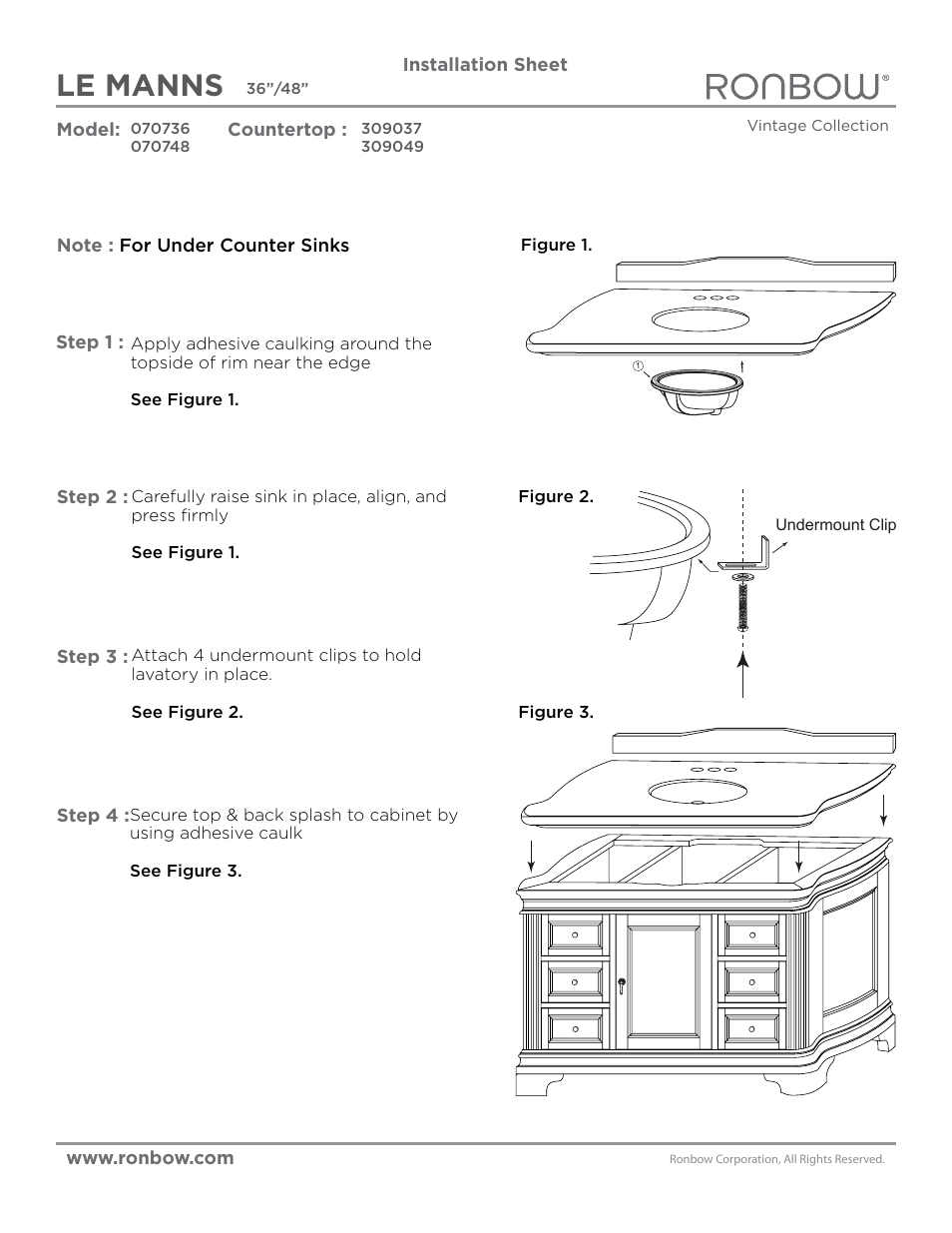 Ronbow Le-Manns User Manual | 1 page