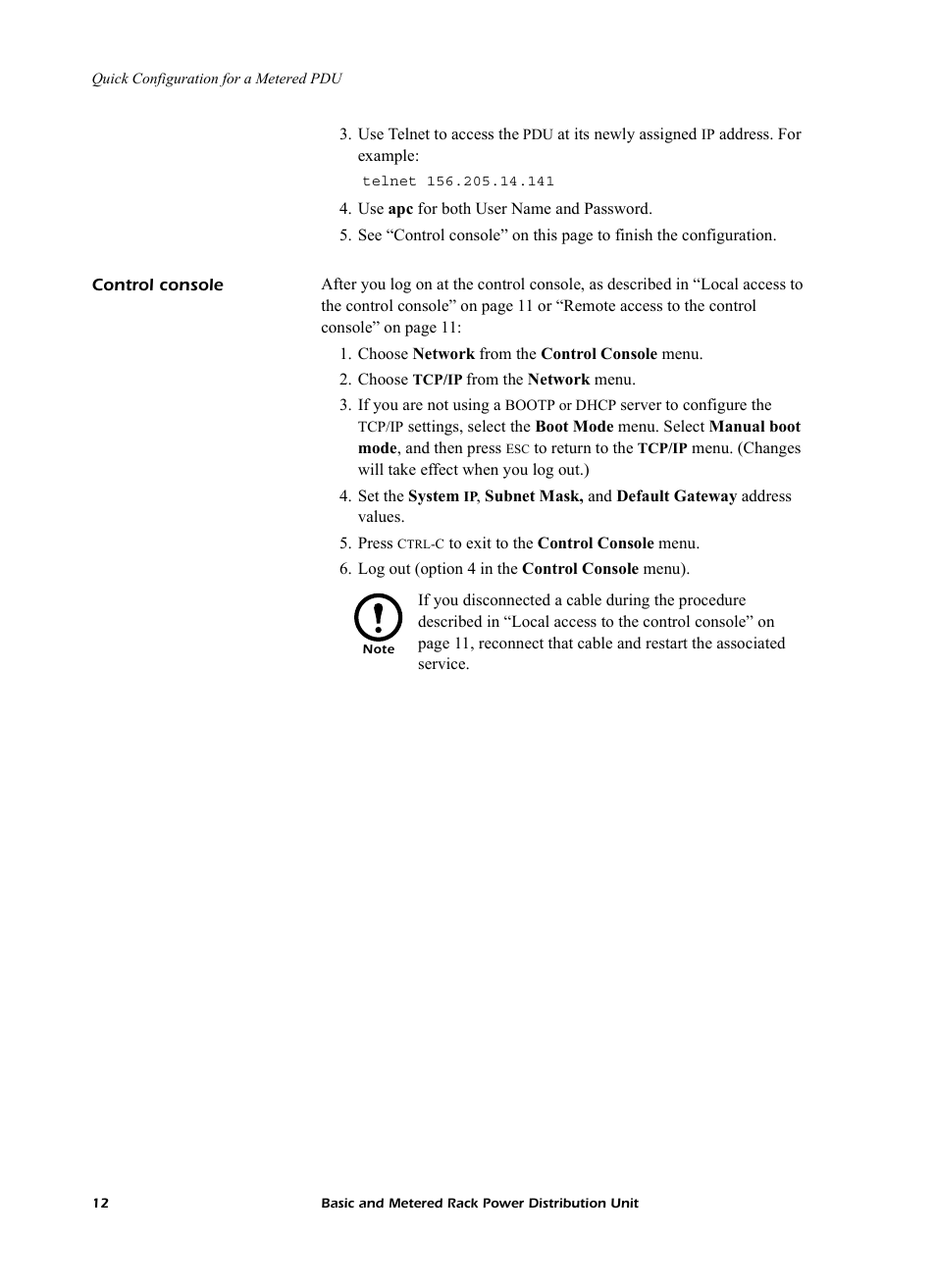 Control console | American Power Conversion AP7862J User Manual | Page 16 / 24