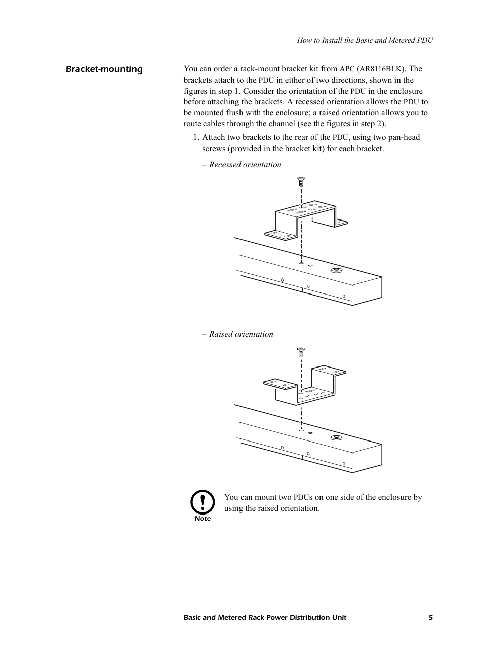 Bracket-mounting | American Power Conversion AP7862J User Manual | Page 9 / 24