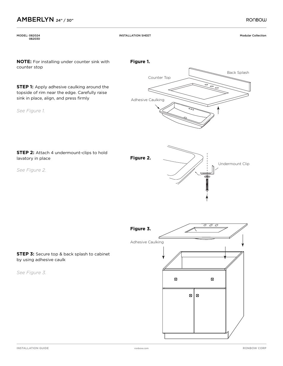 Ronbow Amberlyn User Manual | 2 pages