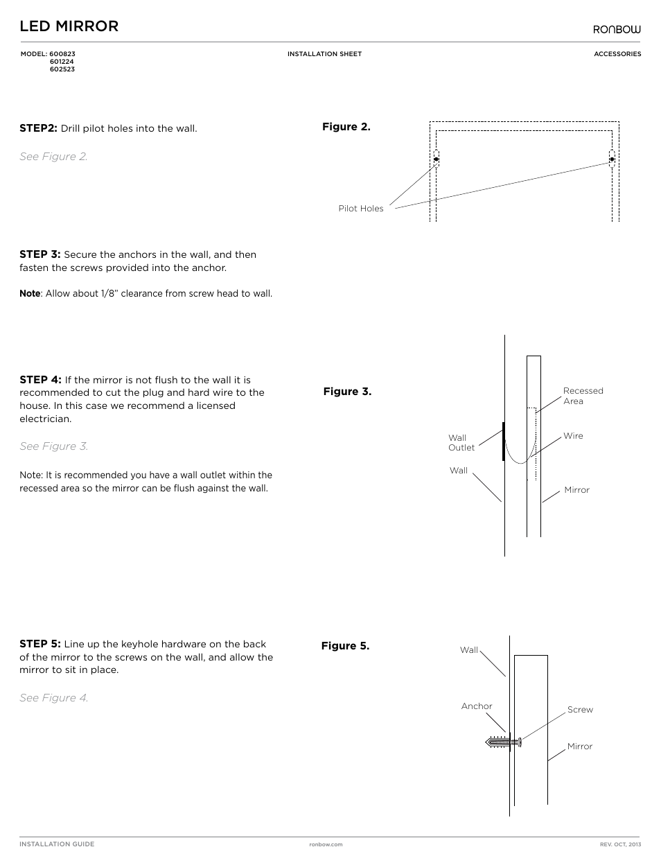 Led mirror | Ronbow 600823 User Manual | Page 2 / 2