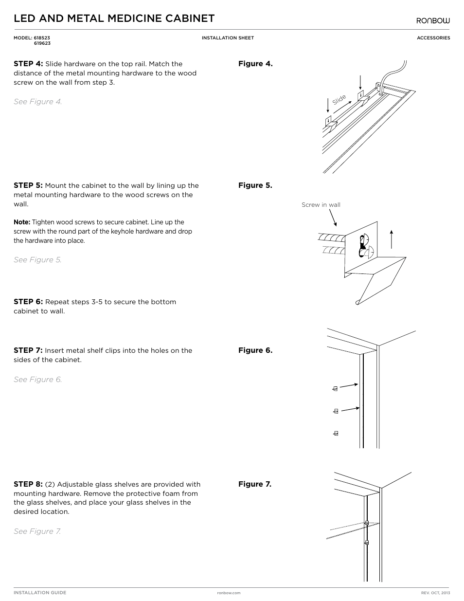 Led and metal medicine cabinet | Ronbow 619623 User Manual | Page 3 / 3