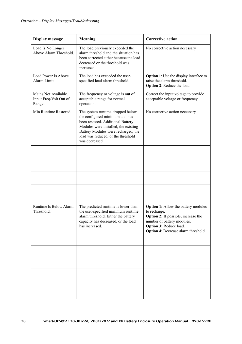 American Power Conversion XR User Manual | Page 26 / 56
