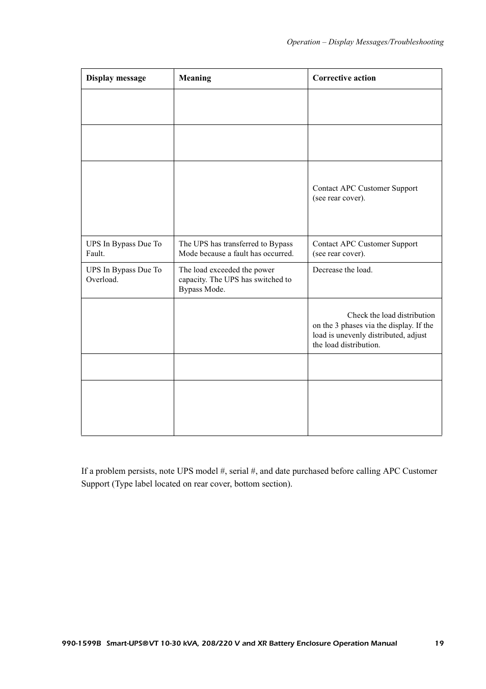 American Power Conversion XR User Manual | Page 27 / 56