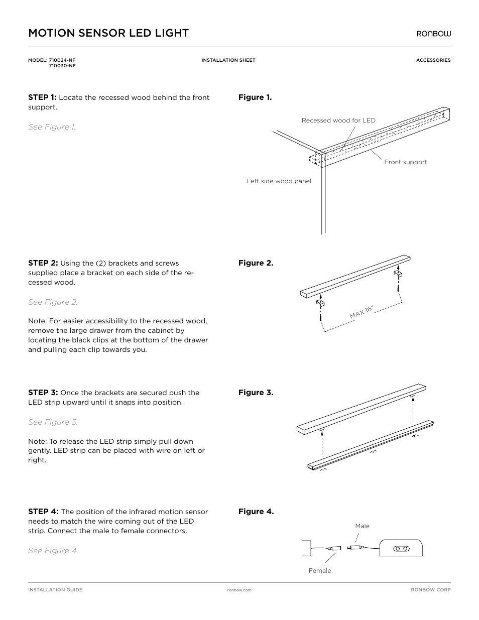 Motion sensor led light | Ronbow Motion Sensor LED Light User Manual | Page 2 / 4