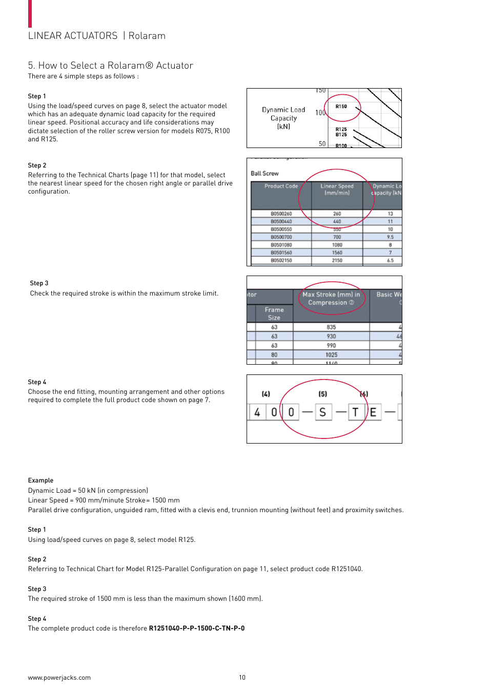 Linear actuators | rolaram, How to select a rolaram® actuator | Power Jacks Rolaram Linear Actuators User Manual | Page 10 / 24