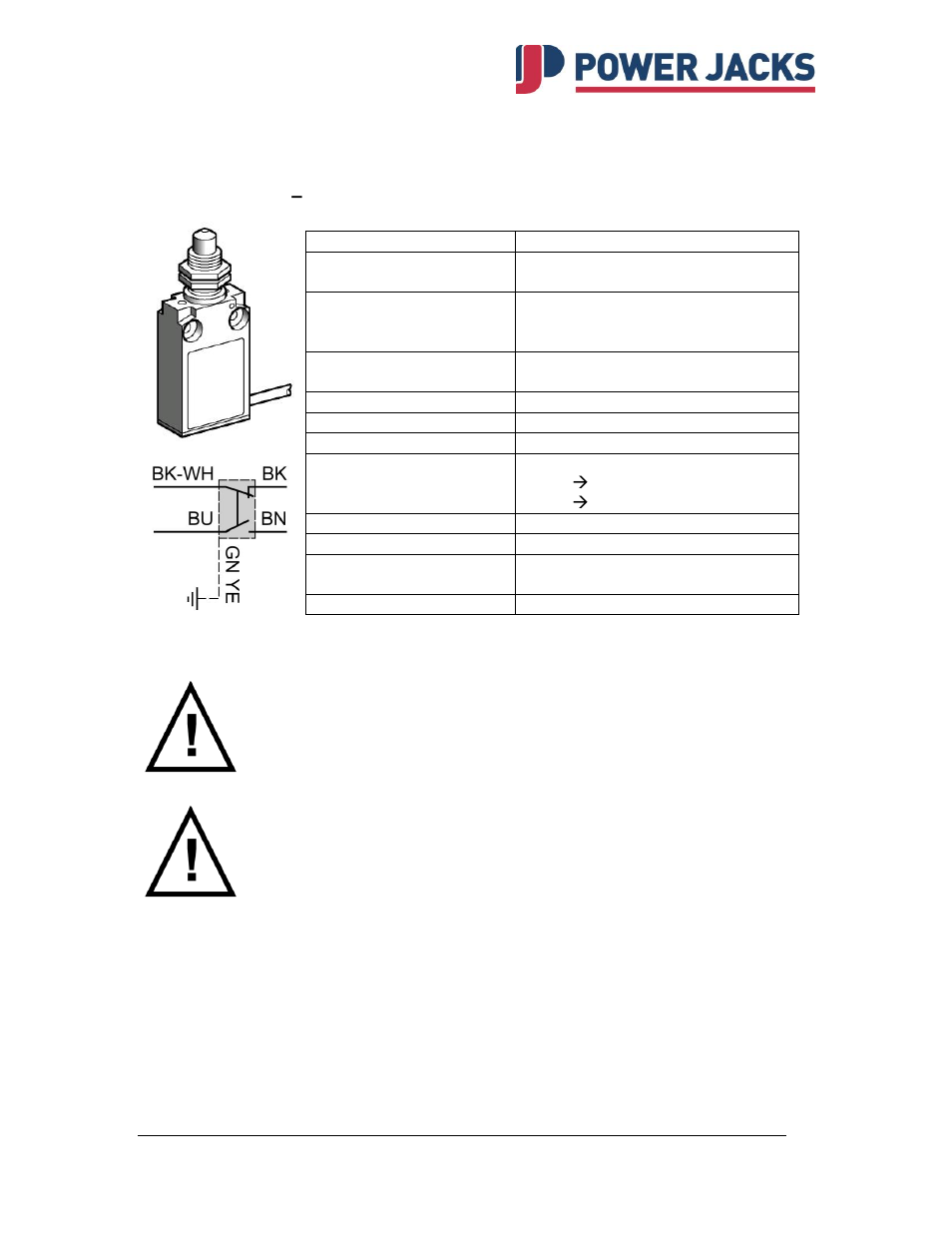 Ema linear actuator, Electrical installation 7.1 | Power Jacks EMA Actuators User Manual | Page 12 / 17