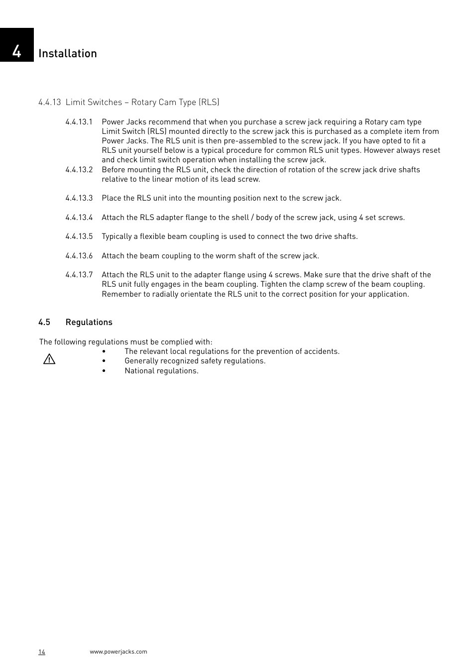 Installation | Power Jacks C-Series User Manual | Page 14 / 40