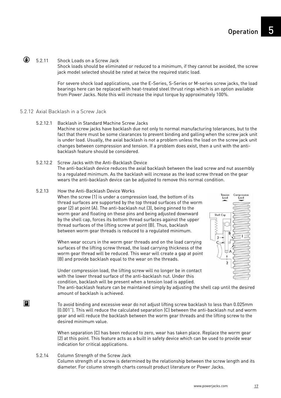 Operation | Power Jacks C-Series User Manual | Page 17 / 40