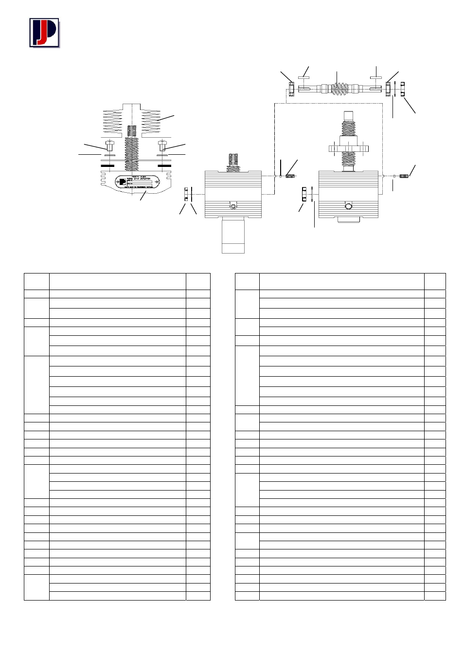 Sym-metric series – screw jacks, 2 general arrangement – part b, 3 parts list | Power Jacks S-Series User Manual | Page 6 / 9