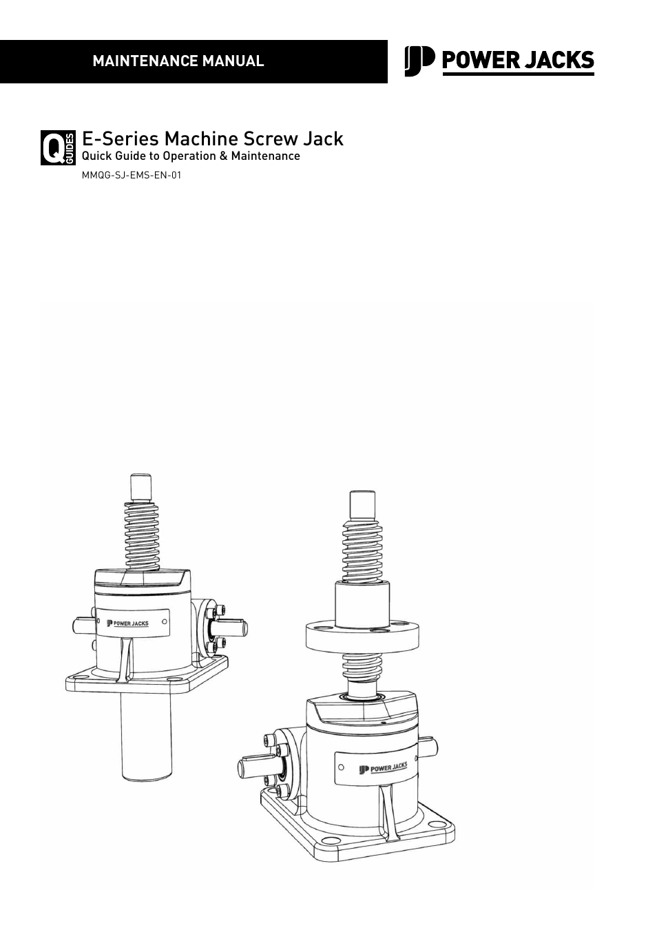 Power Jacks E-Series - Machine User Manual | 4 pages