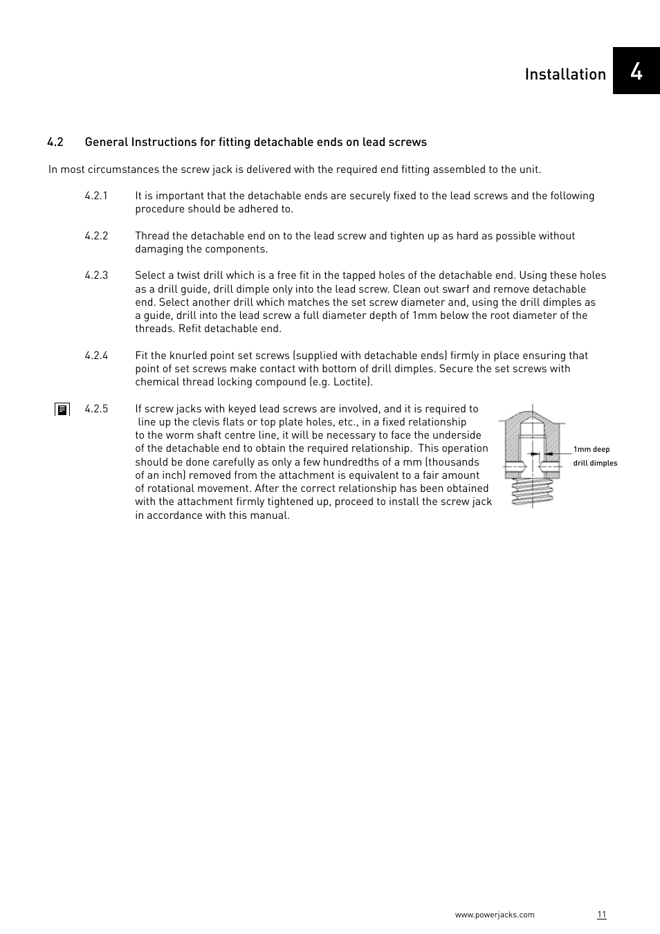 Installation | Power Jacks E-Series - Machine User Manual | Page 11 / 52