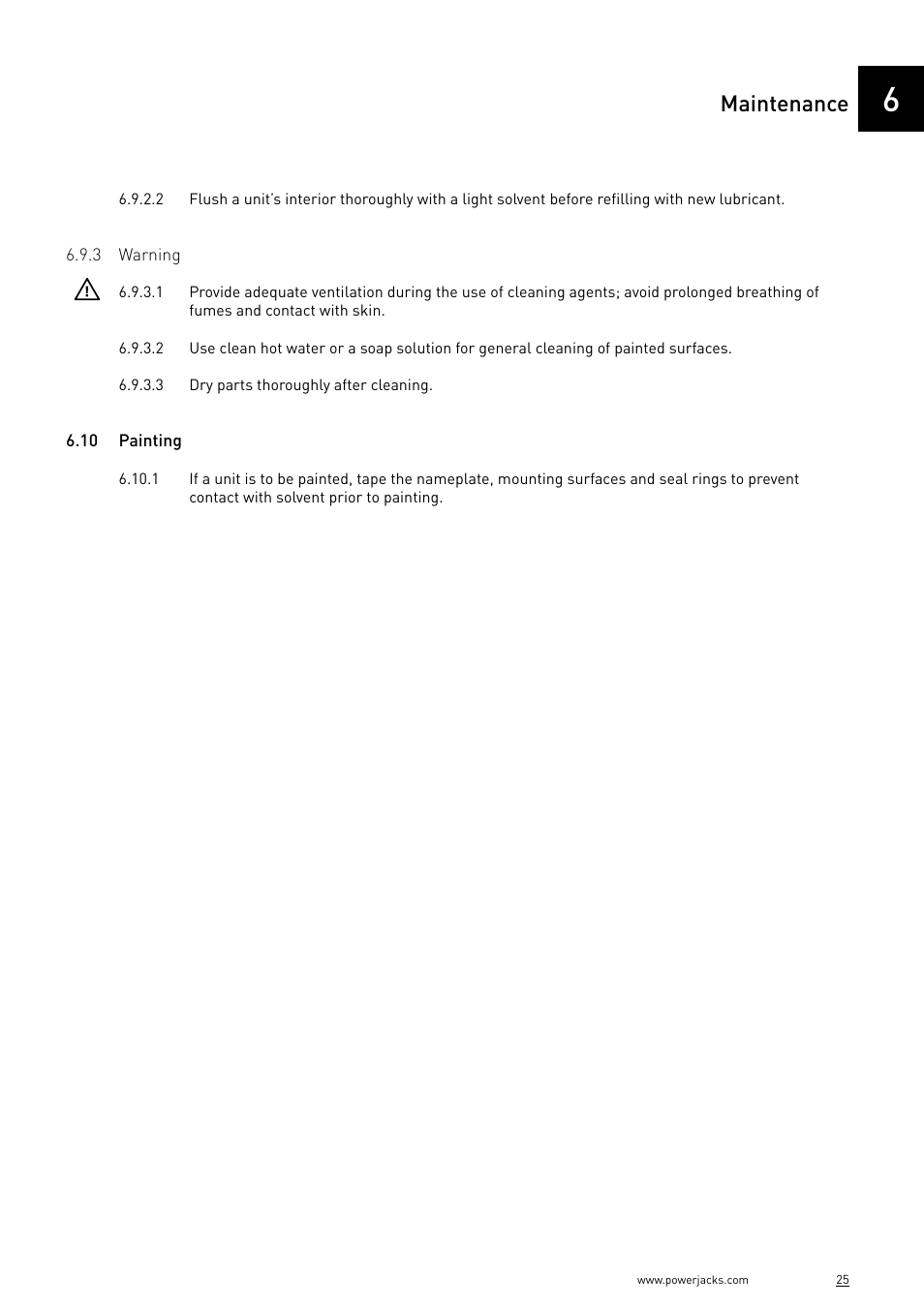 Maintenance | Power Jacks E-Series - Machine User Manual | Page 25 / 52