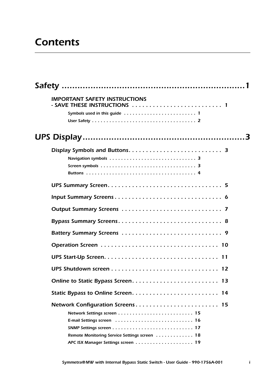 American Power Conversion Bypass Static User Manual | Page 3 / 56