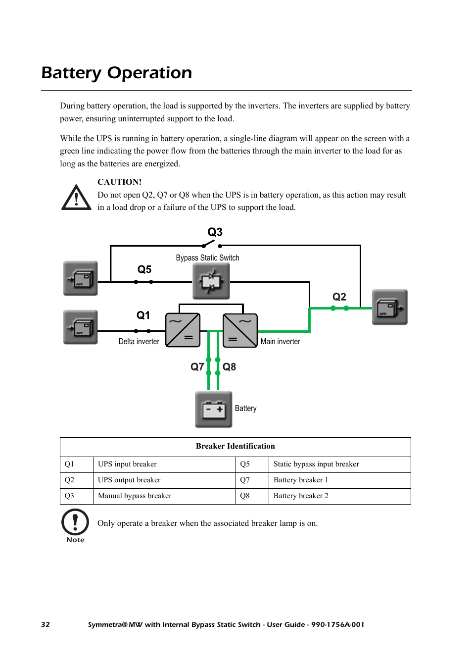 Battery operation | American Power Conversion Bypass Static User Manual | Page 38 / 56