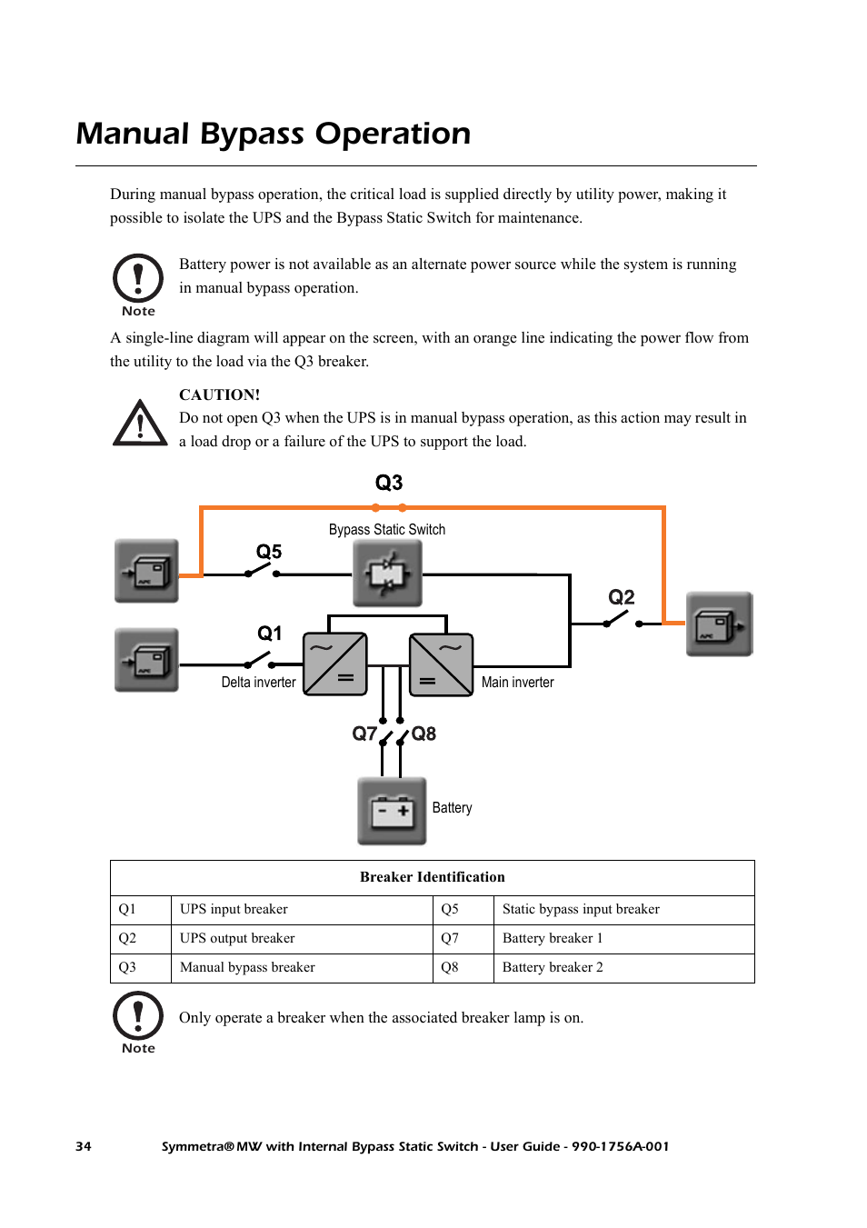 Manual bypass operation | American Power Conversion Bypass Static User Manual | Page 40 / 56